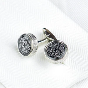 Fleur-de-lis Italian Style Cuff Links Men's Cufflinks Formal Fashion - Picture 1 of 6