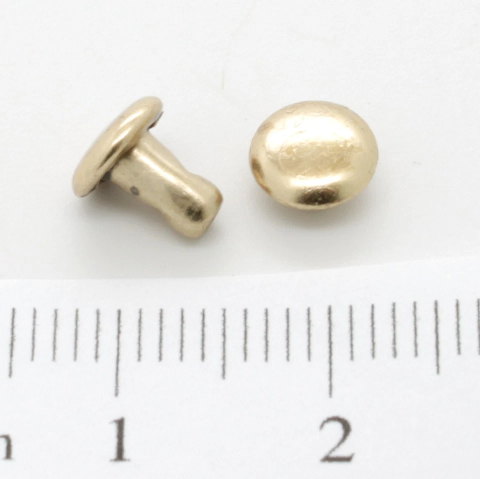 Rivet 6 mm Brass Plate Double Cap 100 pack 1378-01 - Image 1 of 1