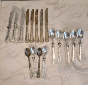 Silver (Plated) Miscellaneous SILVERWARE Stainless Flatware Set 17 Pieces Crafts - Picture 1 of 9