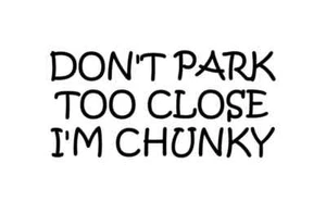 Dont Park Too Close Im Chunky Car Truck Van Funny Girl Vinyl Decal Sticker - Picture 1 of 2