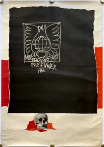 Original Vintage Poster SKULL - PEACE -CZECHOSLOVAKIA - COLD WAR -DESIGN - 1967 - Picture 1 of 10