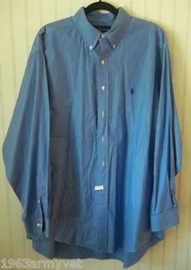 Men's Ralph Lauren Polo Blue Chambray 17 1/2 - 34/35 Classic Fit L/S Shirt - Picture 1 of 3