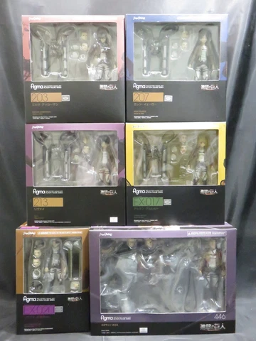 FIGMA 203 207 ... Attack on Titan : Eren Levi Mikasa Armin Erwin 6 figures set Cover
