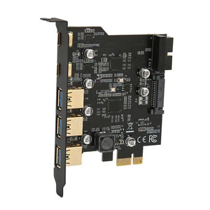 Pcie 1X To Usb Expansion Card 3Xusb3.0 2Xtype C 19Pin 5 Port Expansion Ada - Photo 1/23