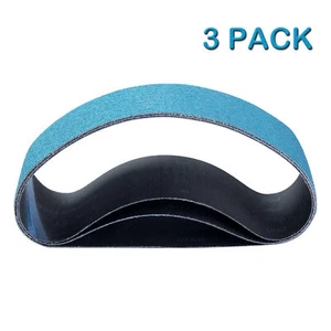 3Pack 6x48" Blue Zirconia Sanding Belt 60 Grit 150×1220mm Sander Belts for Metal - Picture 1 of 6