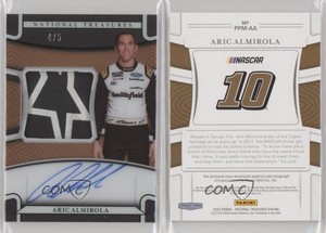 2022 Panini National Treasures Premium Midnight Green /5 Aric Almirola Patch