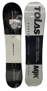 SMALL KIDS' TOLASMIK BLACK/WHITE BEGINNER SNOWBOARD 100CM/38.5" - Picture 1 of 2