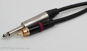 Neutrik TS Jack / Rean RCA Red Band with Vandamme Cable 10 colours - Picture 1 of 11