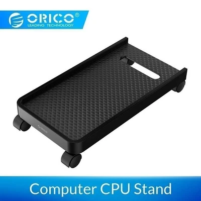 ORICO ABS Computer CPU Stand with Wheels for PC Towers Waterproof Holder Black - Image 1 of 4