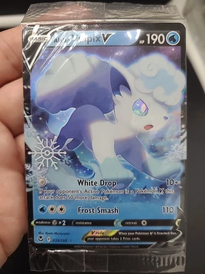  Alolan Vulpix V 033/195 Holo Ultra Rare - Snowflake - NM - SEALED Misprint Erro - Image 1 of 4