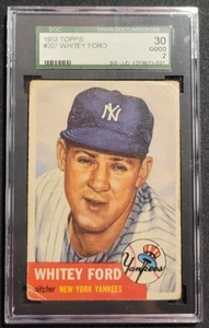 WHITEY FORD 1953 TOPPS #207 NEW YORK YANKEES SGC 2 ( VINTAGE LABEL ) MLB HOF - Picture 1 of 2