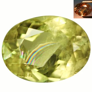 2.25 Ct Topnotch Oval 8.9 x 6.7 MM Olive Green to Red Turkey Natural Diaspore - Picture 1 of 5