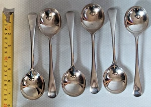 6 x Vintage Soup Spoons  silver plated EPNS - Picture 1 of 2
