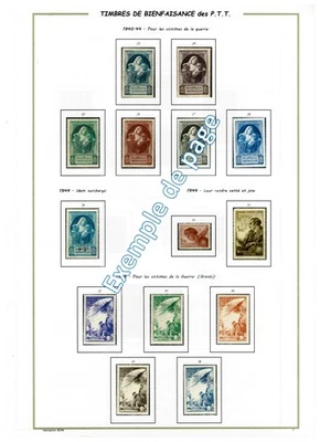 Album timbres à imprimer soi-même - FRANCE Bienfaisance des PTT 1918-1961 - Photo 1/2