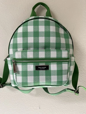 Bolso de mano Kate Spade estampado de guinga, carcasa y forro de poliéster. Org $ 278 Foto 1 de 4