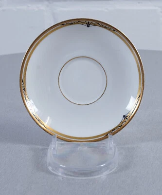 Assiette en porcelaine Thomas Bavaria soucoupe décor doré bordure dorée - Photo 1/2