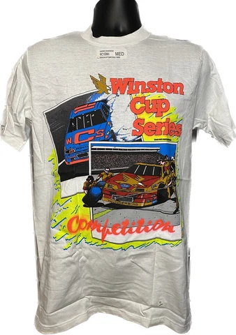 Vintage NASCAR Winston Cup Series T-Shirt MED 1990 āCompetitionā Graphic New Cover