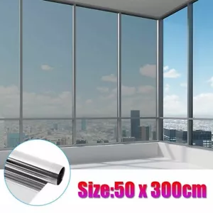 Uncut Roll 19.7 X 118.1inch Car Home Office Glass Silver Chrome PET Adhesive - Picture 1 of 12
