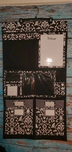 Thirty One 31 Home Wall Organizer Black Parisian Pop White preowned bin 30 - Picture 1 of 2
