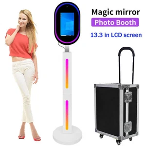 13,3-Zoll Magic Mirror Fotoautomat, Touchscreen Selfie, mit Flightcase, Weiß - Bild 1 von 10