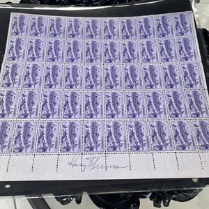 3 Cent US Stamp Sheet Signed By Harry S Truman - Picture 1 of 3