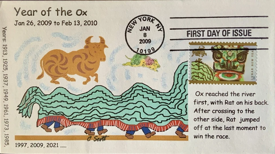 Anon E. Mouse 4375 Chinese New Year of the Ox The Rat 2009 Rode OX back and won  - Image 1 of 1