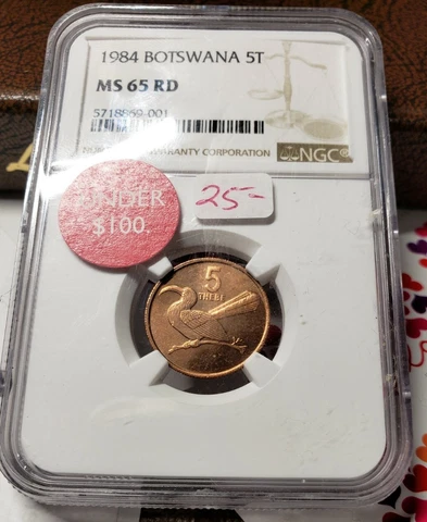 NGC 1984 BOTSWANA MS65RD 5 THEBE AFRICA FOREIGN PCGS LOT COINS BIRD Cover