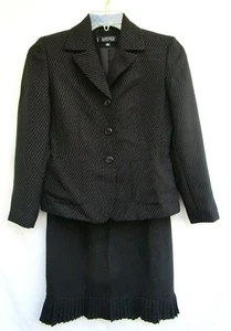 Vintage 90er..KASPER..GRAU..PIN GESTREIFT..BLEISTIFTROCK ANZUG..BESCHNITTENER BLAZER..Gr. 2P - Bild 1 von 8