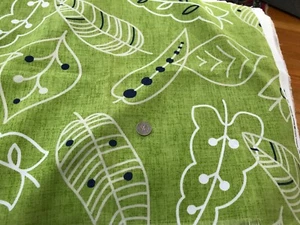 Robert ALLEN FABRIC REMNANT 1 1/2yds x 20 shoking green leaves abstract 2010 - Picture 1 of 7