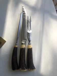 Premier Sheffield England Stag Horn Bakelite Carving Knife Set new sealed - Picture 1 of 6