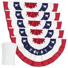 5 Pieces USA Pleated Fan Flag 3x6 FT American US Bunting Flag 5, 3x6 Feet