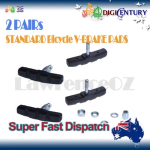2 PAIRs STANDARD Bicycle V-BRAKE PADS for hybrid/Comfort/Mountain Bikes - Bild 1 von 2