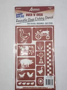 Farm Friends Armour Etch Over 'n' Over Reusable Glass Etching Stencil - Picture 1 of 2