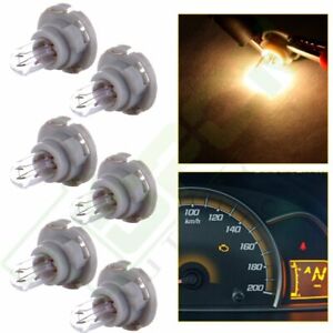 6x Warm White T5/T4.7 Neo Wedge 12mm Base A/C Heater Climate Control Light Bulbs