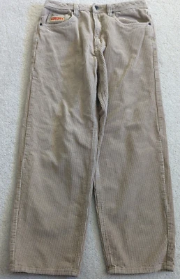 Pantalones de Pana Empyre Adulto 28 Tostado Suelto Patinador Recto 5 Bolsillos Grunge Y2K Foto 1 de 4