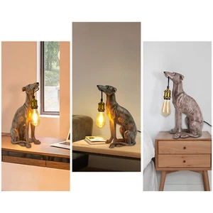 Rustic Dog Decoy Table Lamp Light Dog Desk Lamp Bedroom Offices Lighting Decor - Picture 1 of 17