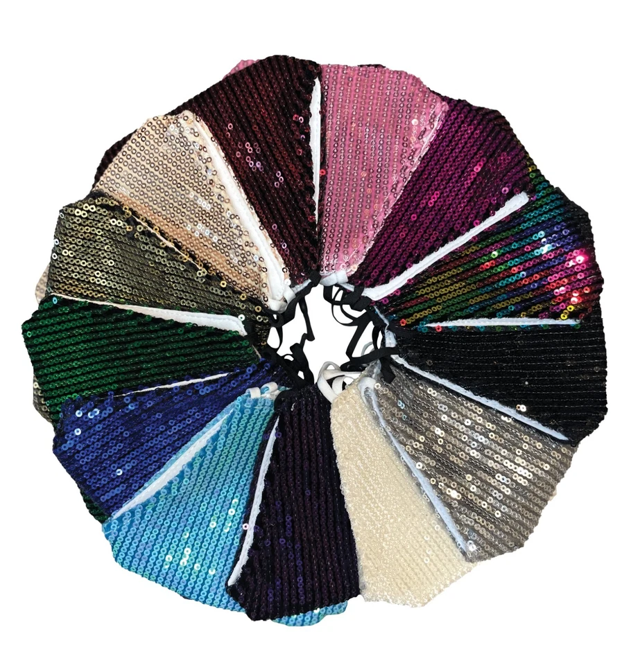 Bling Face Mask, Fashion Washable Sparkly Sequin Face Mask, Cotton Face Mask - Image 1 of 4