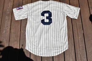 New!! Babe Ruth New York Yankees #3 Cream Pinstripe Baseball Jersey Men's Large - Picture 1 of 2
