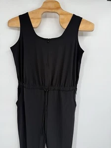 Prana Railay Jumpsuit Black Gathered Waist Ruched Bottom Leg Sz XS NWT - Picture 1 of 9