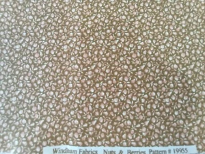VINTAGE WINDHAM FABRICS NUTS & BERRIES 1800s BROWN & PINK PATCHWORK QUILT 19955 - Picture 1 of 5