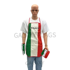 Juego de 3 piezas de cocina y barbacoa bandera de Italia con delantal horno guante bache bandera de Italia - Imagen 1 de 7