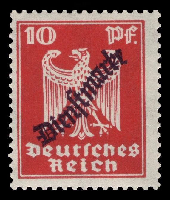 Germany / Deutsches Reich 1924 Mi. Nr. 107 10 Pf. Dienstmarke Overprint MNG - Image 1 of 1