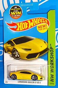 Hot Wheels New 2015 HW Garage #222 Lamborghini Huracan LP 610-4 Yellow w/ PR5s