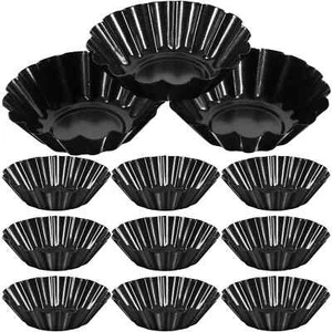 12pcs Carbon Steel Mini Tart Molds for Baking, Non-stick Ensaymada Molder, La... - Picture 1 of 10