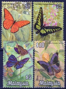 ZAYIX Malaysia 70-73 Used Butterflies High Values Insects 021823S154M - Picture 1 of 1