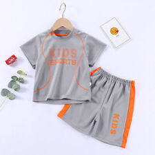 Kids Baby Boys Girls Sportswear Suit Children Basketball Clothes T-shirt+Shorts