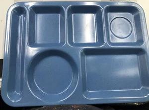 Set 4 Carlisle N43981-92 Blue 6-Compartment Cafeteria Food Tray 10"x 14" - Picture 1 of 3