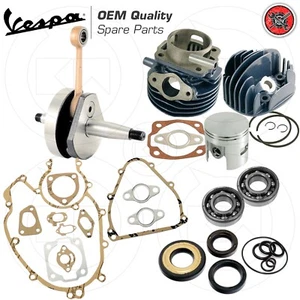 KIT REVISIONE COMPLETO CILINDRO + ALBERO + CUSCINETTI E PARAOLI VESPA 50 R L N - Picture 1 of 3