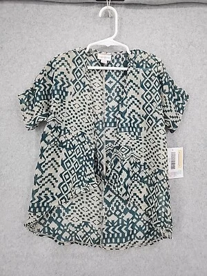 Новый с Ярлыками Lularoe "Bianca" размер 1 зеленый геометрический узор кимоно чехол - Изображение 1 из 4