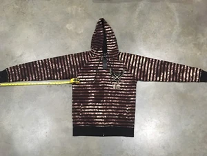 Sudadera con capucha Krow Hill a rayas con cremallera en latre/crema/negro talla XL Nuevo con etiquetas 100% Auténtico - Imagen 1 de 6